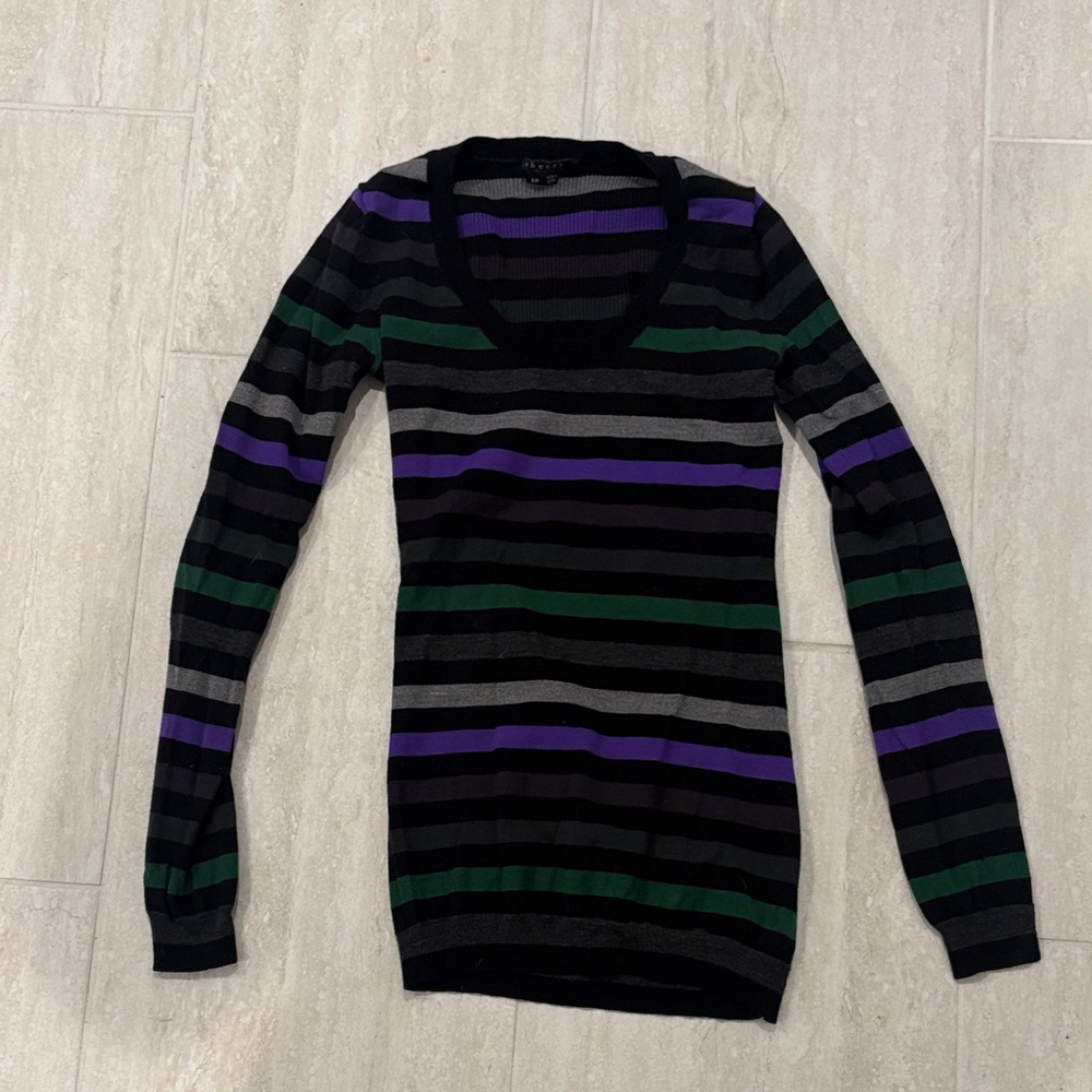 Theory black striped Long Sleeve Sweater size s/p